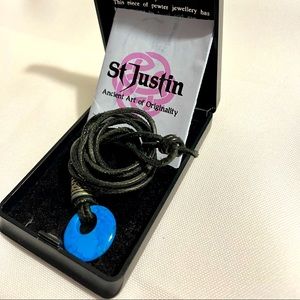 St justin  pendant turquoise circlet